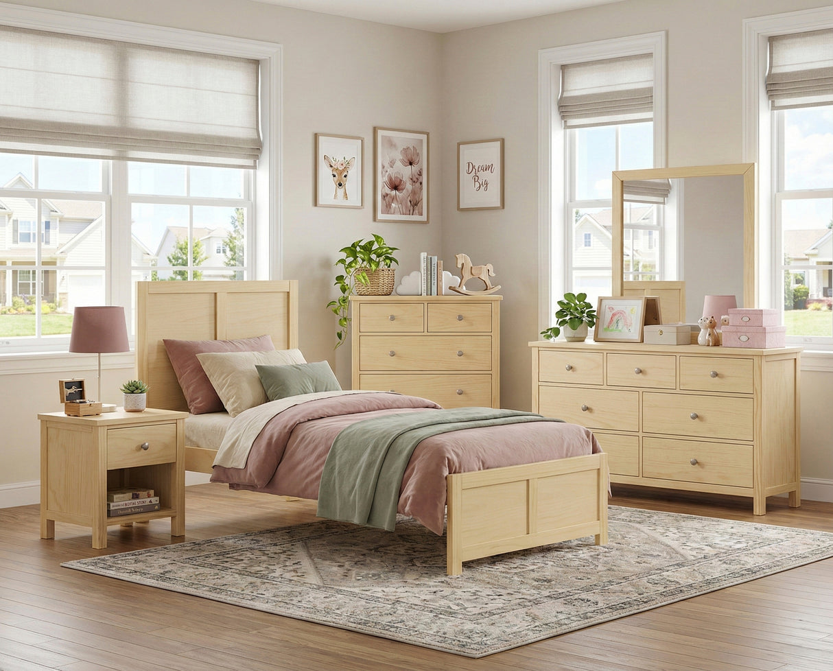 Bartly Natural Pine Twin Platform Bed from Homelegance - Luna Furniture