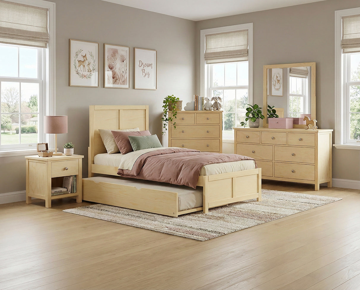 Bartly Natural Pine Twin Platform Bed from Homelegance - Luna Furniture