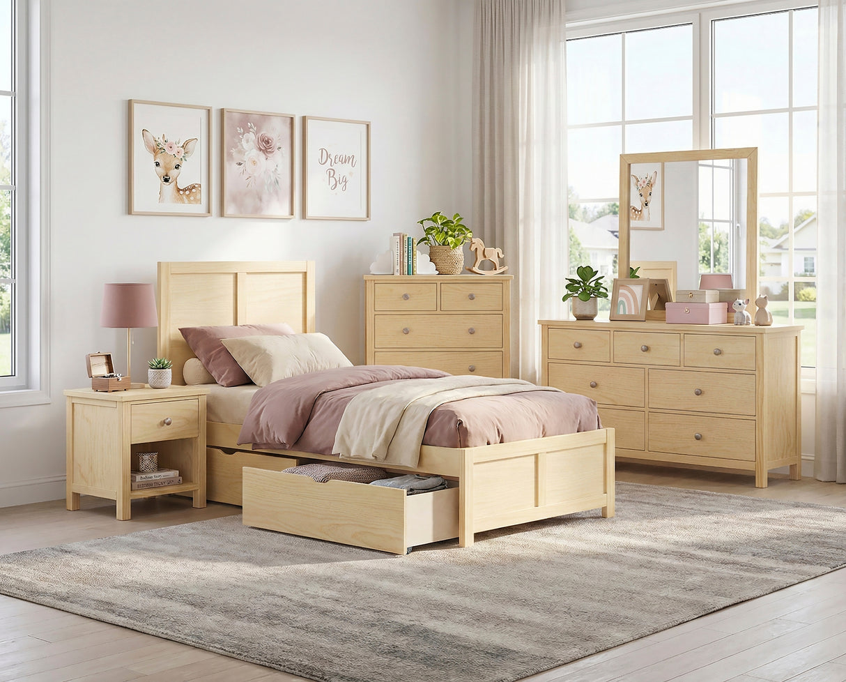 Bartly Natural Pine Twin Platform Bed from Homelegance - Luna Furniture