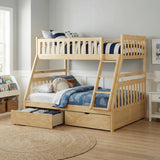 Bartly Pine Twin/Full Bunk Bed with Storage Boxes from Homelegance - Luna Furniture