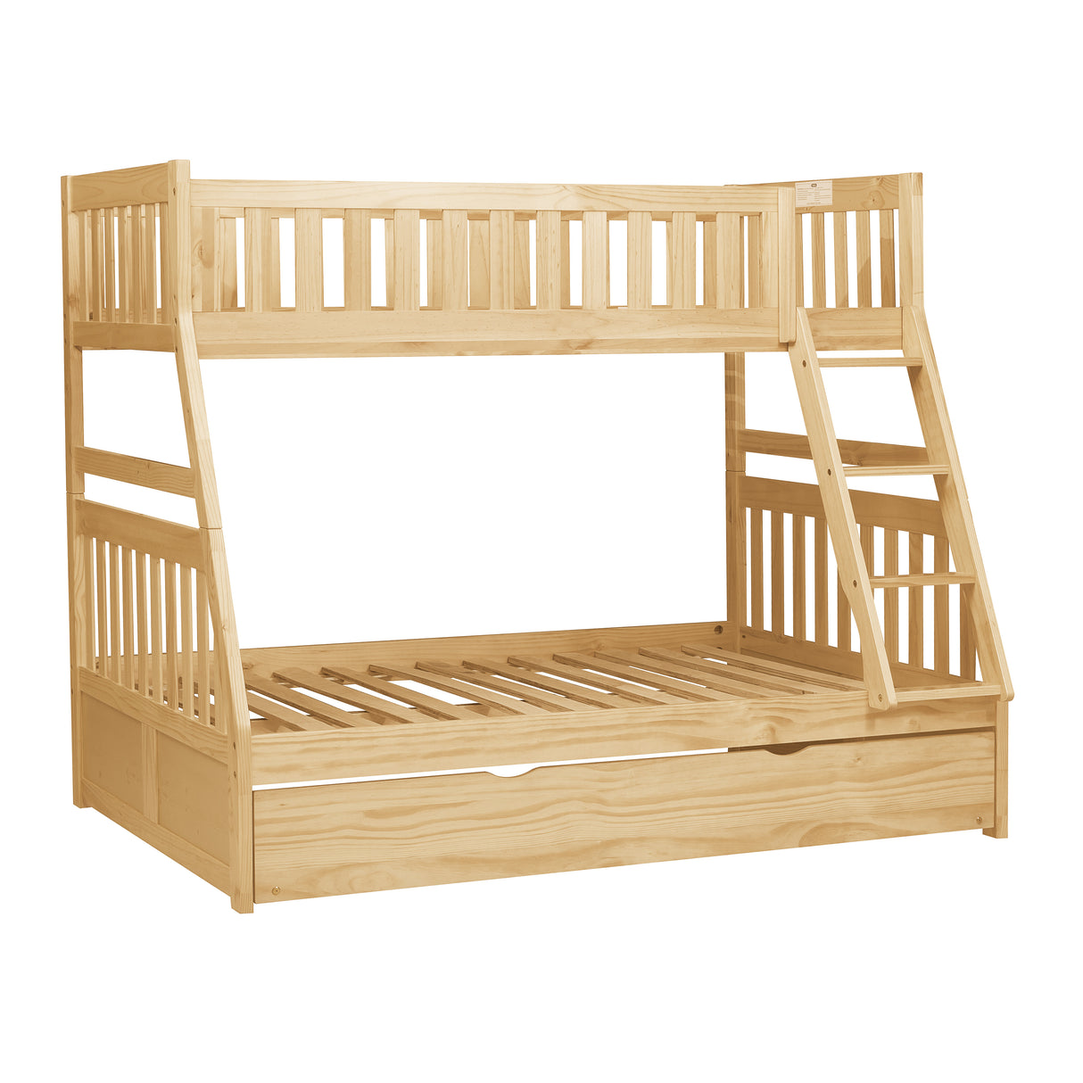 Bartly Pine Twin/Full Bunk Bed with Twin Trundle from Homelegance - Luna Furniture