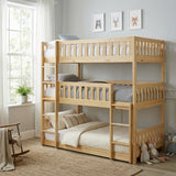 Bartly Pine Triple Bunk Bed from Homelegance - Luna Furniture