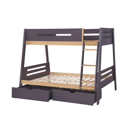 Koda Plum/Natural Twin/Full Bunk Bed from Homelegance - Luna Furniture