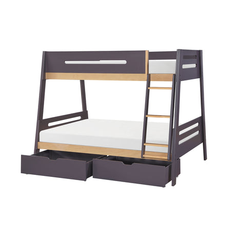 Koda Plum/Natural Twin/Full Bunk Bed from Homelegance - Luna Furniture