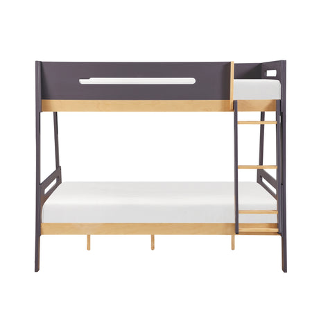 Koda Plum/Natural Twin/Full Bunk Bed from Homelegance - Luna Furniture