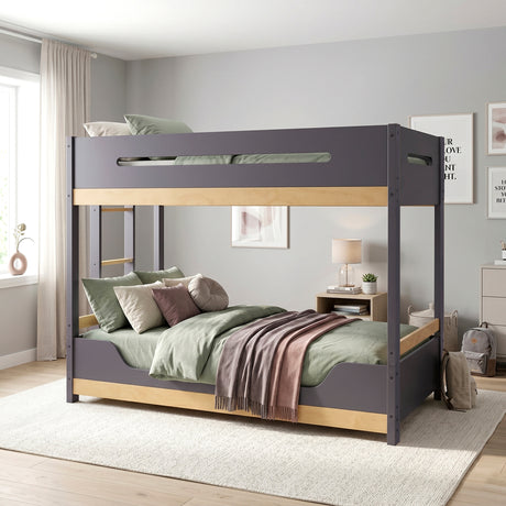 Koda Natural/Plum Twin/Twin Bunk Bed from Homelegance - Luna Furniture