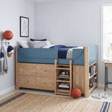 B2048BULT-1*2BCDR (6) Low Loft Bed with 2-Shelf Bookcase, 4-Shelf Bookcase and Dresser from Homelegance - Luna Furniture