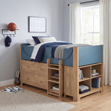 B2048BULT-1*2BCDR (6) Low Loft Bed with 2-Shelf Bookcase, 4-Shelf Bookcase and Dresser from Homelegance - Luna Furniture