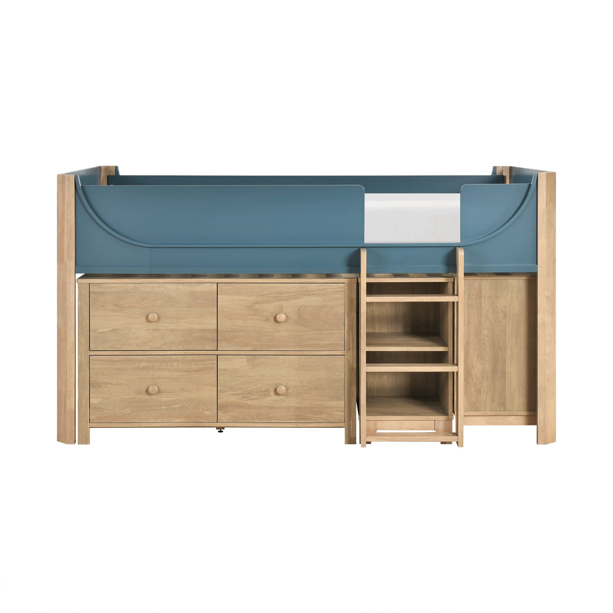 B2048BULT-1*2BCDR (6) Low Loft Bed with 2-Shelf Bookcase, 4-Shelf Bookcase and Dresser from Homelegance - Luna Furniture