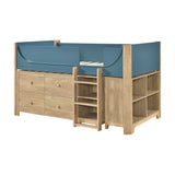 B2048BULT-1*2BCDR (6) Low Loft Bed with 2-Shelf Bookcase, 4-Shelf Bookcase and Dresser from Homelegance - Luna Furniture
