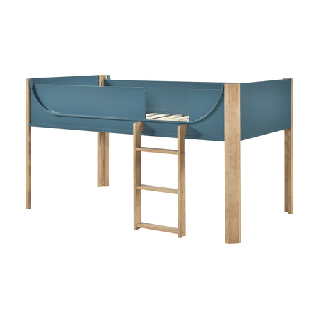 Liam Blue/Natural Twin Low Loft Bed from Homelegance - Luna Furniture