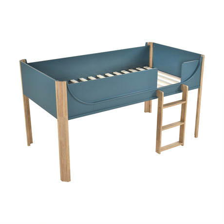 Liam Blue/Natural Twin Low Loft Bed from Homelegance - Luna Furniture