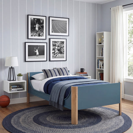 Liam Blue/Natural Twin Platform Bed from Homelegance - Luna Furniture