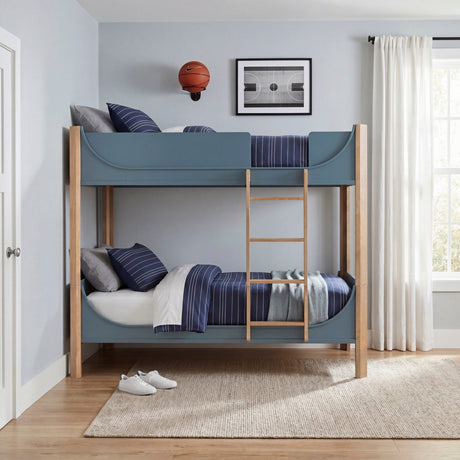 Liam Blue/Natural Twin/Twin Bunk Bed from Homelegance - Luna Furniture