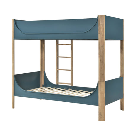 Liam Blue/Natural Twin/Twin Bunk Bed from Homelegance - Luna Furniture