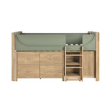 B2048GNLT-1*2BCDR (6) Low Loft Bed with 2-Shelf Bookcase, 4-Shelf Bookcase and Dresser from Homelegance - Luna Furniture