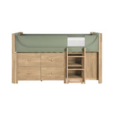 B2048GNLT-1*2BCDR (6) Low Loft Bed with 2-Shelf Bookcase, 4-Shelf Bookcase and Dresser from Homelegance - Luna Furniture