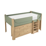 B2048GNLT-1*2BCDR (6) Low Loft Bed with 2-Shelf Bookcase, 4-Shelf Bookcase and Dresser from Homelegance - Luna Furniture
