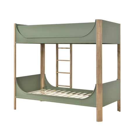 Liam Green/Natural Twin/Twin Bunk Bed from Homelegance - Luna Furniture