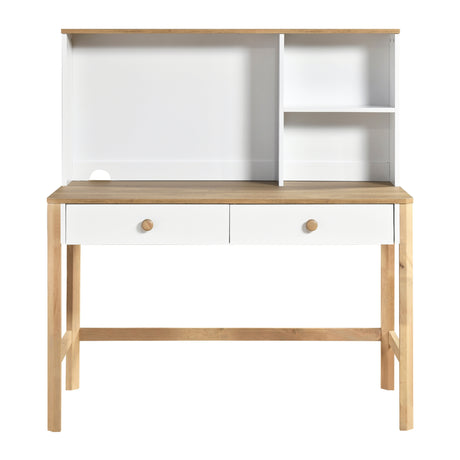 Liam White/Natural Writing Desk with Hutch from Homelegance - Luna Furniture