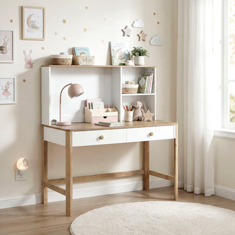 Liam White/Natural Writing Desk from Homelegance - Luna Furniture