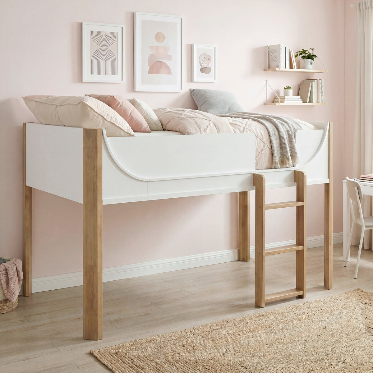 B2048WHLT-1* (3) Low Loft Bed from Homelegance - Luna Furniture