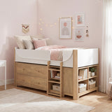B2048WHLT-1*2BCDR (6) Low Loft Bed with 2-Shelf Bookcase, 4-Shelf Bookcase and Dresser from Homelegance - Luna Furniture