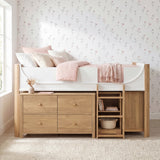 B2048WHLT-1*2BCDR (6) Low Loft Bed with 2-Shelf Bookcase, 4-Shelf Bookcase and Dresser from Homelegance - Luna Furniture