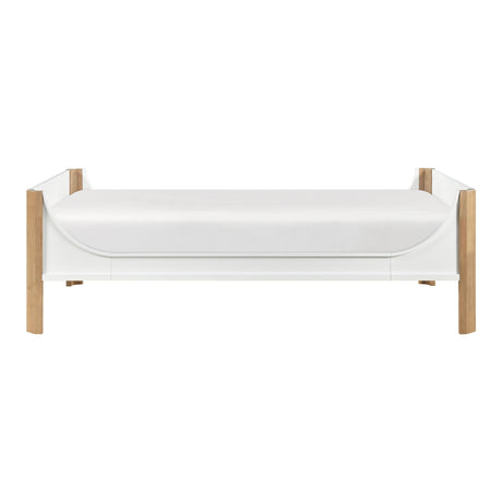 Liam White/Natural Twin Platform Bed from Homelegance - Luna Furniture