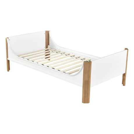 Liam White/Natural Twin Platform Bed from Homelegance - Luna Furniture