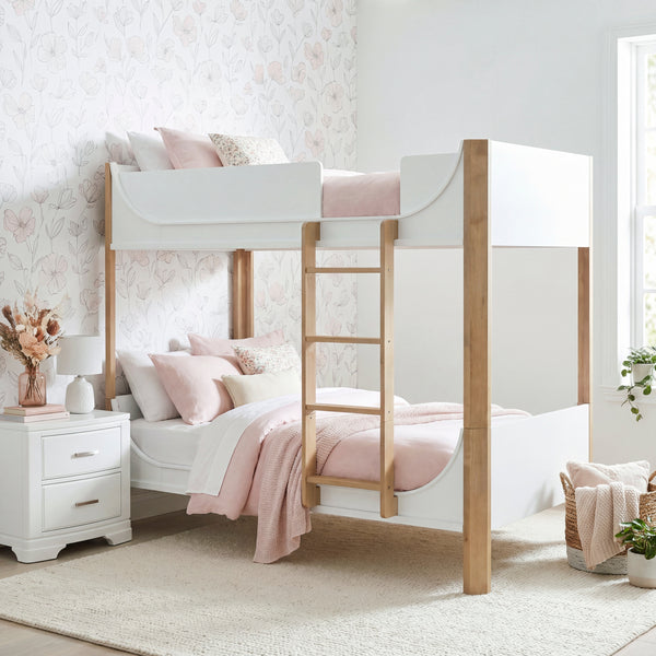Liam White/Natural Twin/Twin Bunk Bed