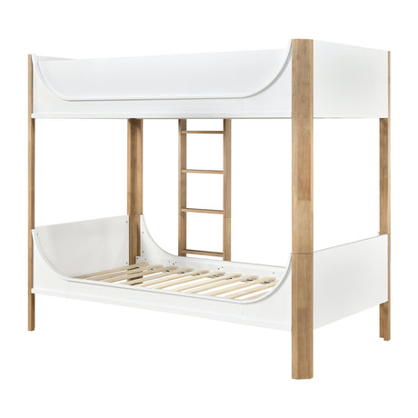 Liam White/Natural Twin/Twin Bunk Bed from Homelegance - Luna Furniture
