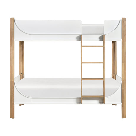Liam White/Natural Twin/Twin Bunk Bed from Homelegance - Luna Furniture