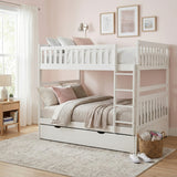 Galen White Low Loft Bunk with Bookcase and Dresser from Homelegance - Luna Furniture