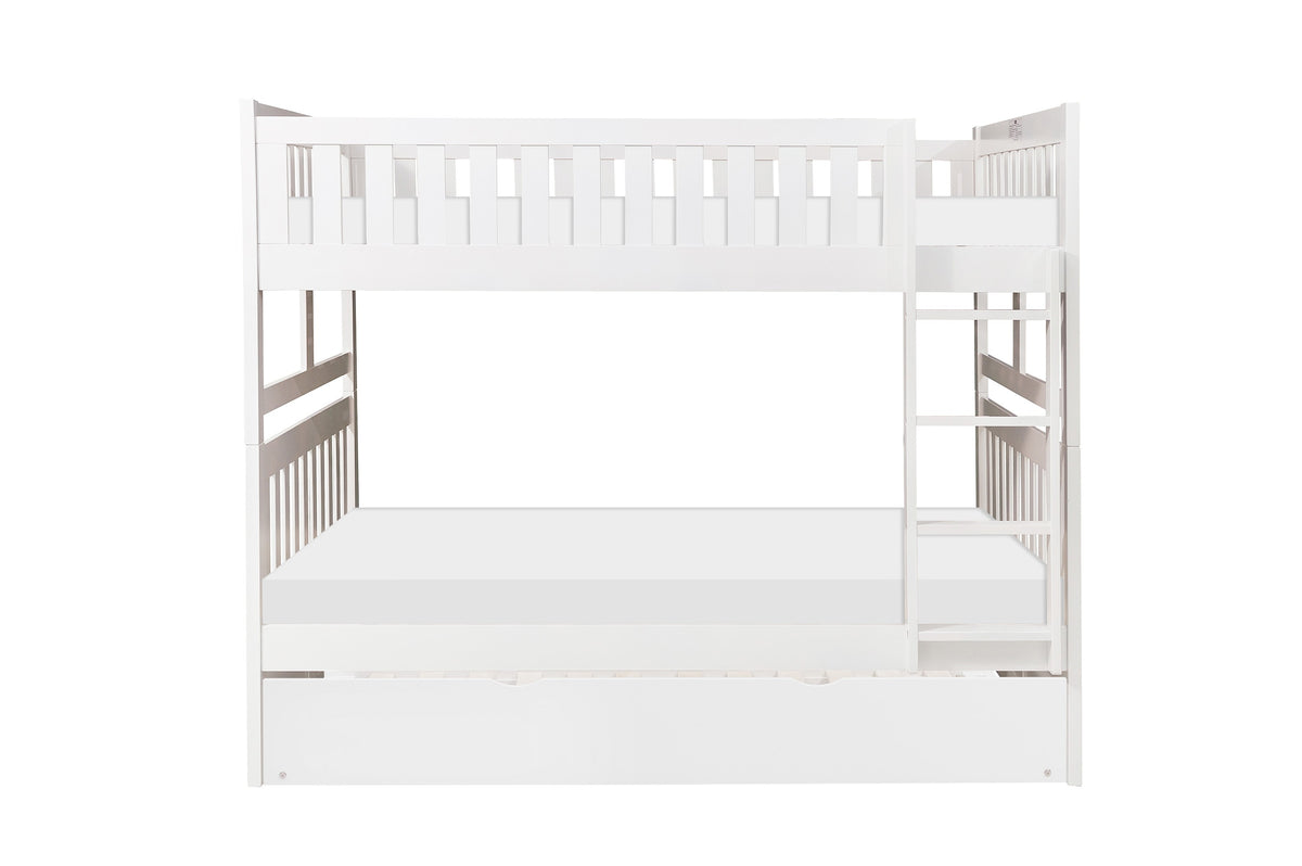 Galen White Low Loft Bunk with Bookcase and Dresser from Homelegance - Luna Furniture