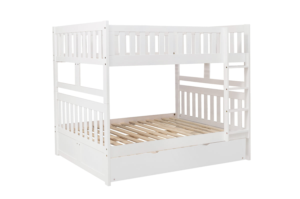 Galen White Low Loft Bunk with Bookcase and Dresser from Homelegance - Luna Furniture