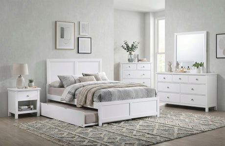 Galen White Full Platform Bed from Homelegance - Luna Furniture