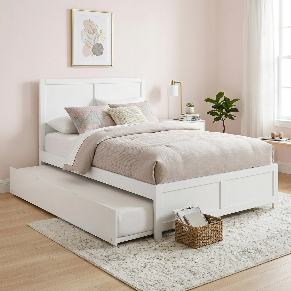 Galen White Full Platform Bed from Homelegance - Luna Furniture