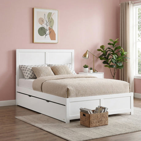Galen White Full Platform Bed from Homelegance - Luna Furniture