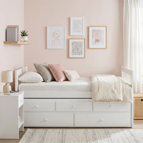 Galen White Twin Captains Trundle Bed from Homelegance - Luna Furniture
