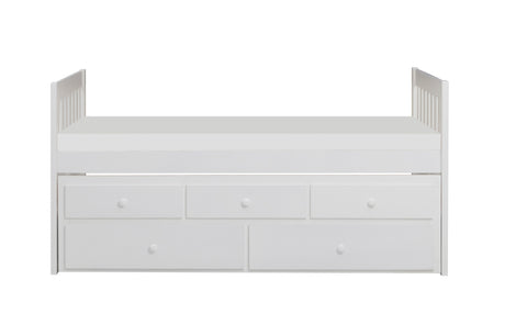 Galen White Twin Captains Trundle Bed from Homelegance - Luna Furniture