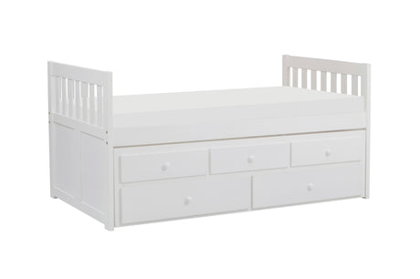 Galen White Twin Captains Trundle Bed from Homelegance - Luna Furniture