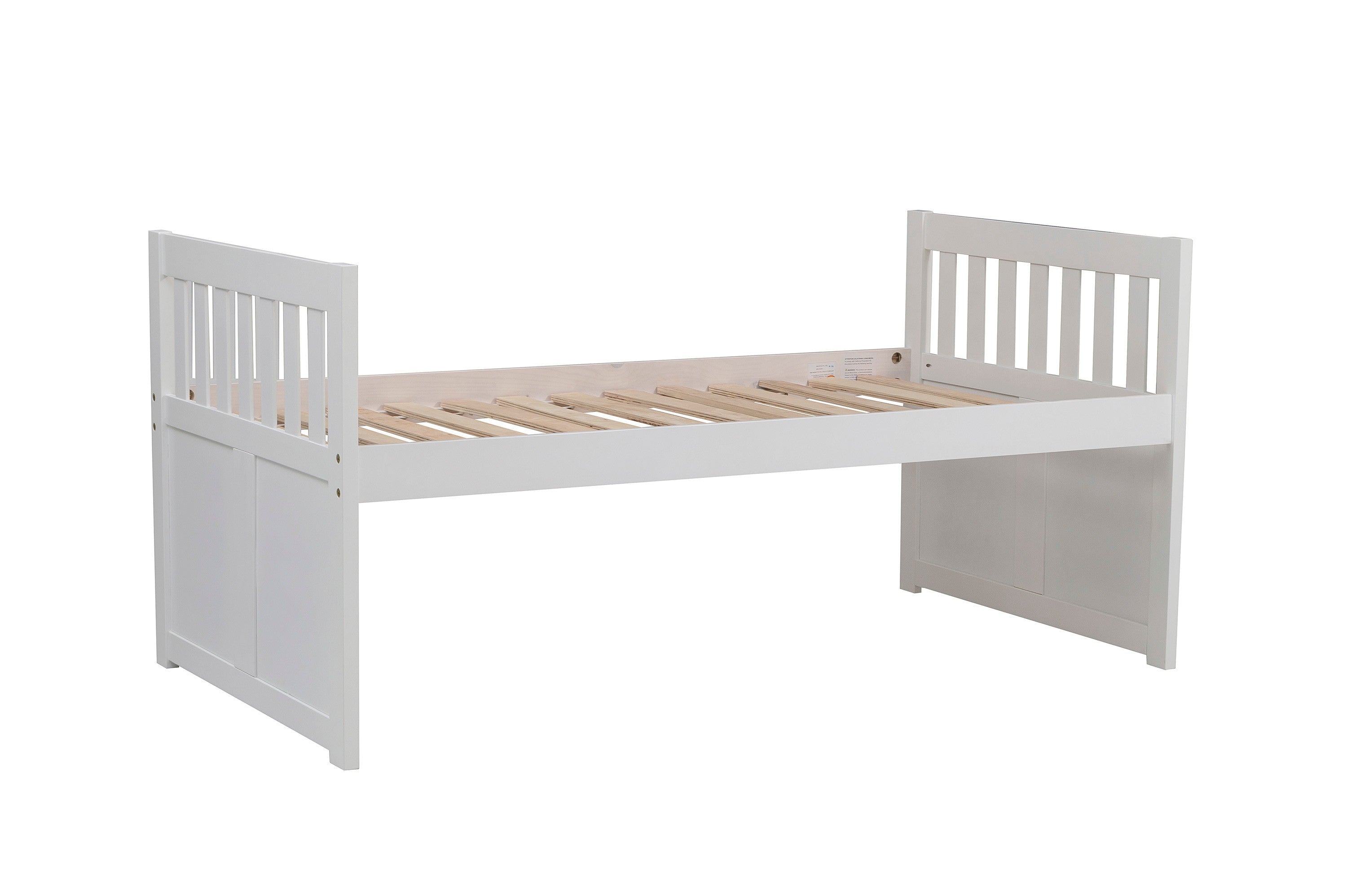 Homelegance Galen White Twin Captains Trundle Bed - Luna Furniture