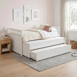 Galen White Twin/Twin Bed with Twin Trundle from Homelegance - Luna Furniture
