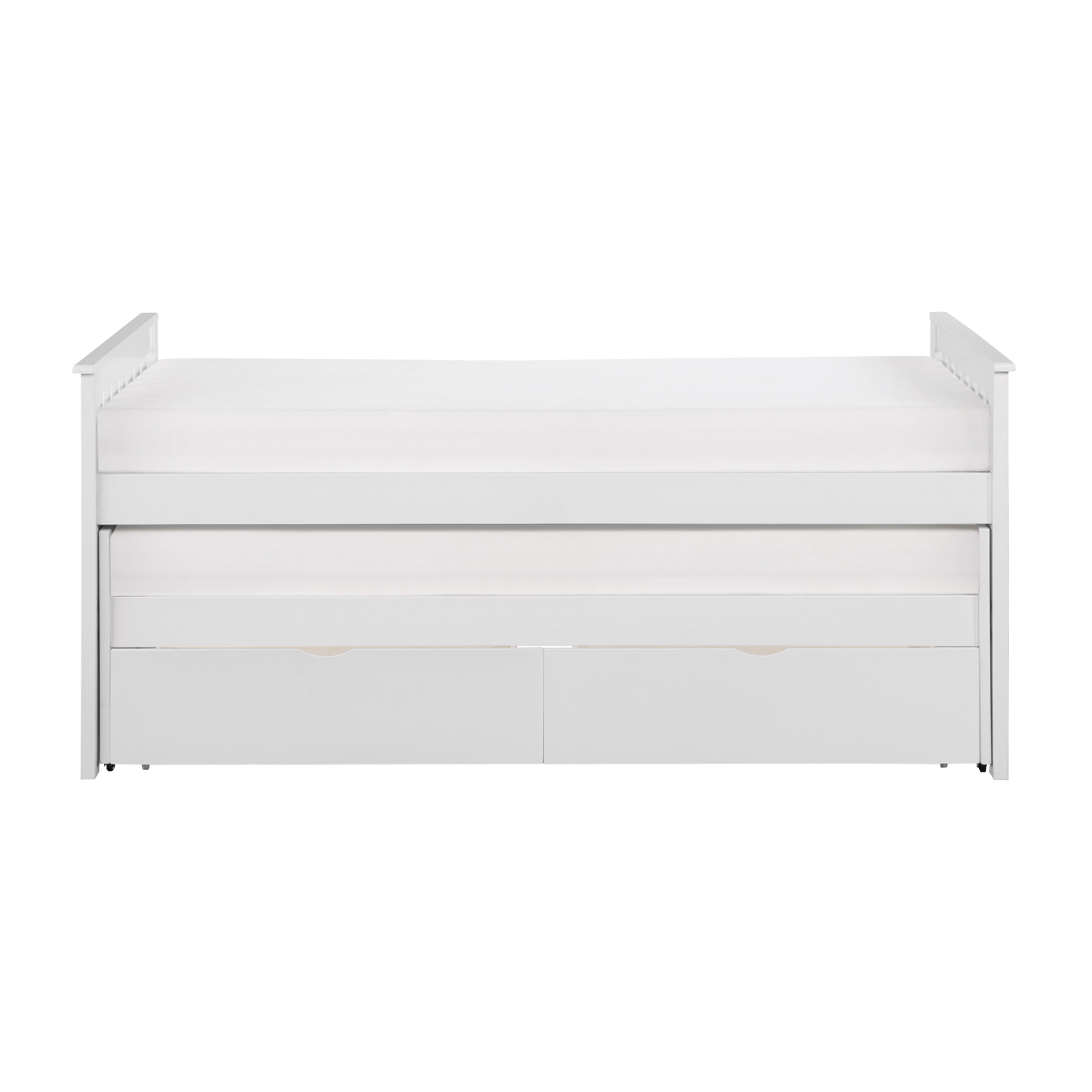 Homelegance Galen White Twin Captains Trundle Bed - Luna Furniture
