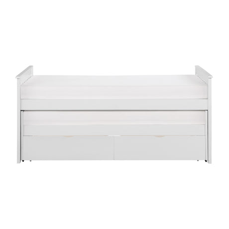 Galen White Twin Captains Trundle Bed from Homelegance - Luna Furniture