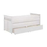 Galen White Twin Captains Trundle Bed from Homelegance - Luna Furniture