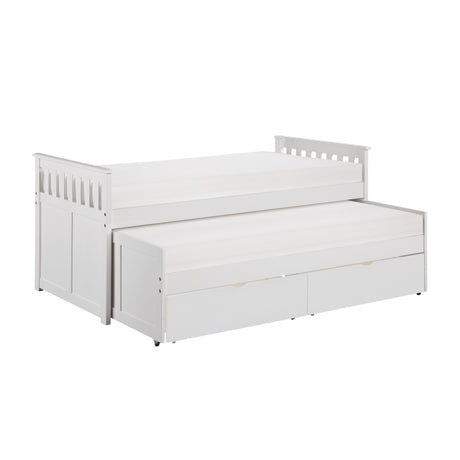 Galen White Twin Captains Trundle Bed from Homelegance - Luna Furniture