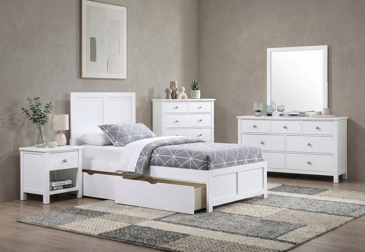 Galen White Twin Platform Bed from Homelegance - Luna Furniture