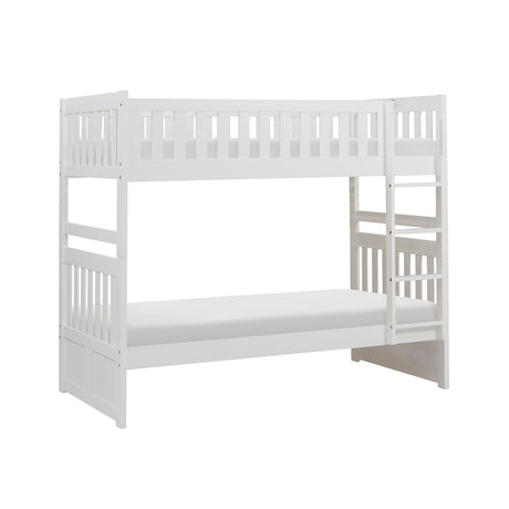 Galen White Twin/Twin Bunk Bed from Homelegance - Luna Furniture